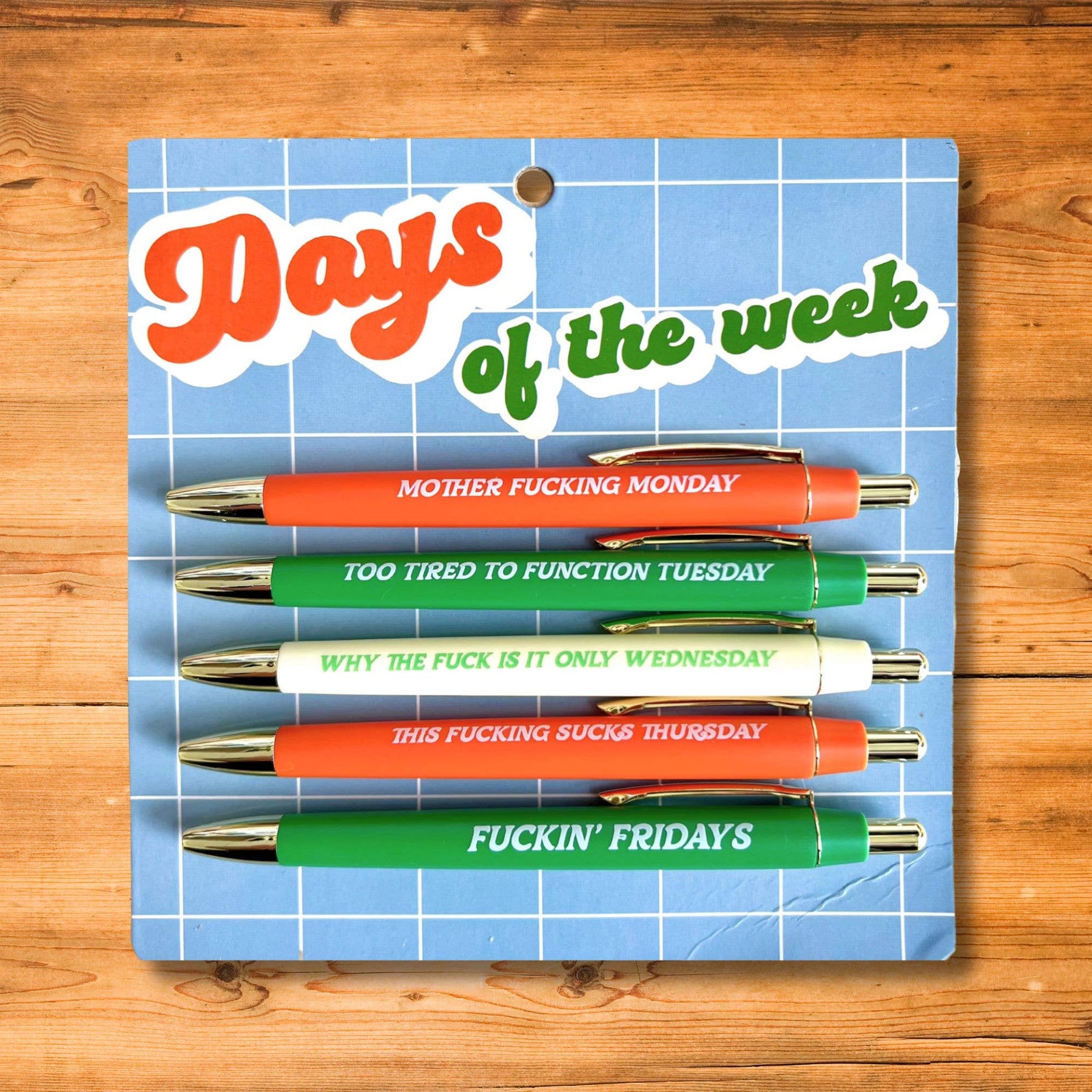 Woledy 7 Pcs Funny Pens Ballpoint Pen Set,Seven Days of The Week
