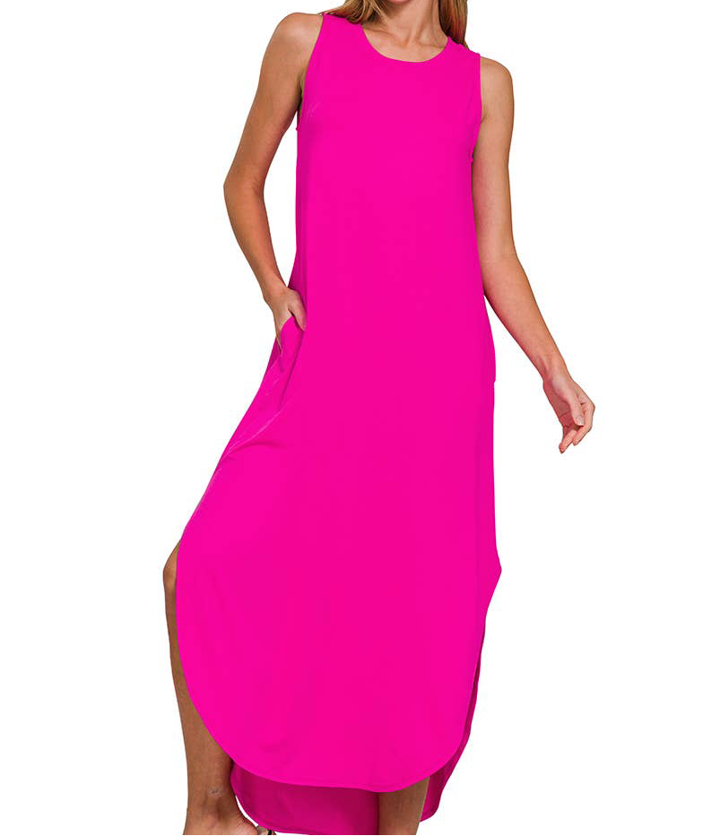 Hot Pink Dress with Pockets – TayaBella
