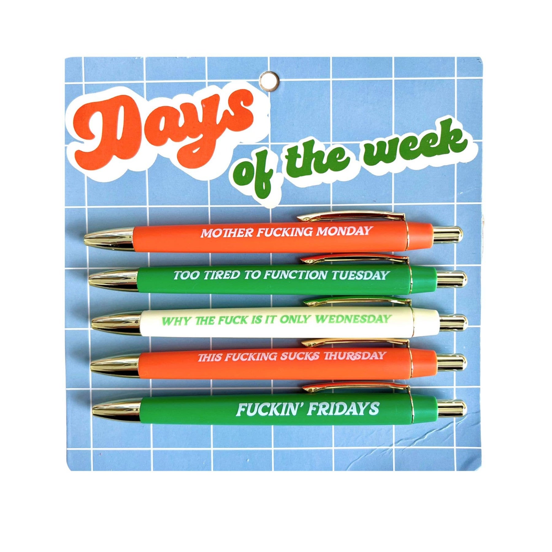 Sassy curse word days of the week pens - The Belle Marie Boutique
